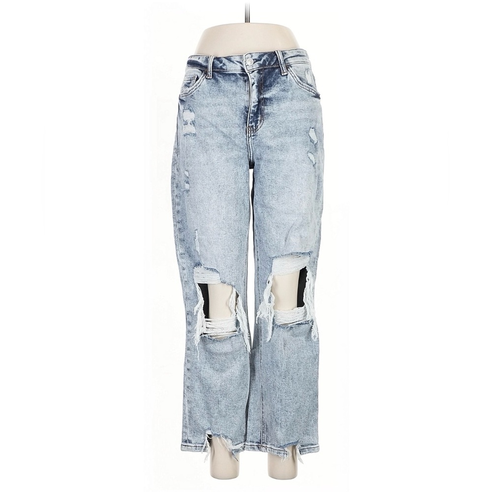 Lovervet Women’s Distressed Straight Leg Stretch Jeans High Waist